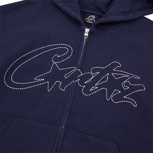 Corteiz Thick Stitch Allstarz Zip Hoodie 'Navy'