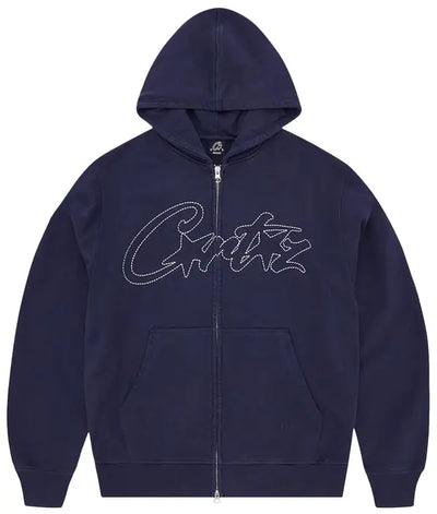 Corteiz Thick Stitch Allstarz Zip Hoodie 'Navy'